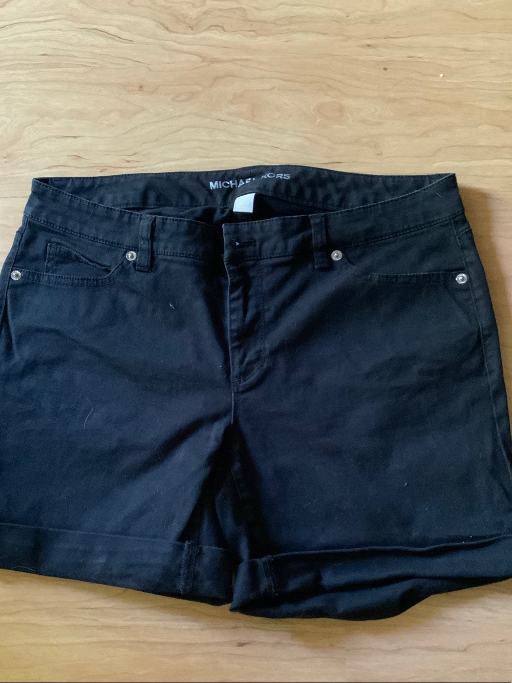 Michael Kors Black Women's Cotton Blend Jean Shorts